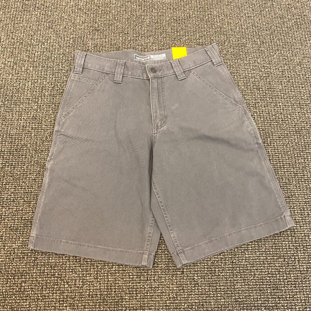 NWT! Carhartt Rugged Flex Relaxed Fit Canvas Work Short Gray / Size 30W